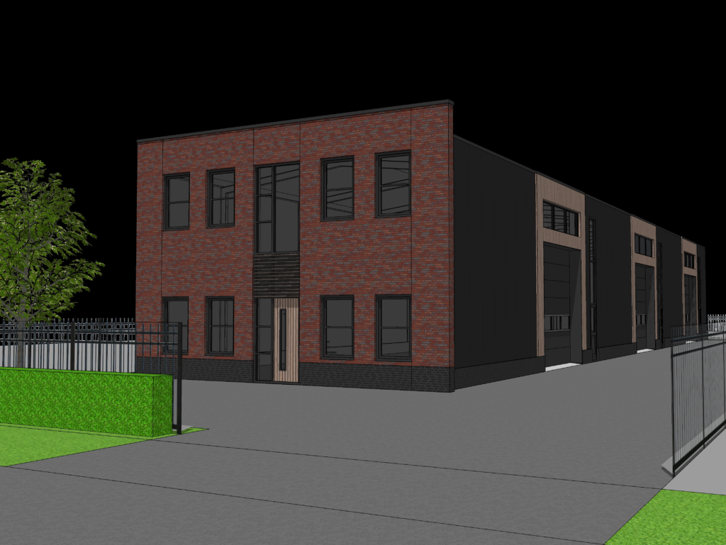 schets nieuwe bedrijfshal M. van Honk Timmerwerk